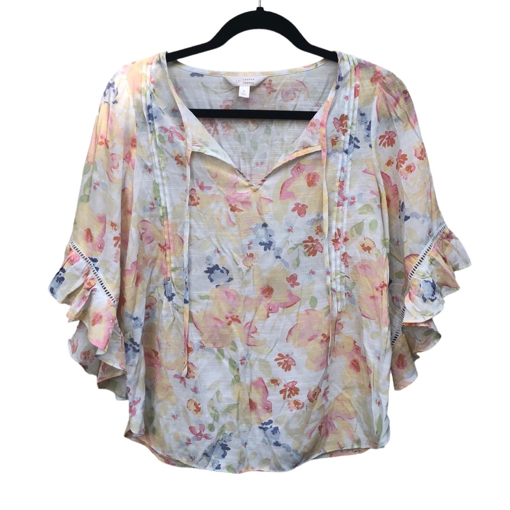Lauren Conrad Light Floral Blouse size Small